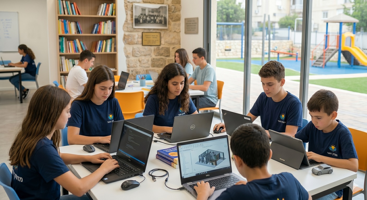 סטודנטים ונוער לומדים יחד